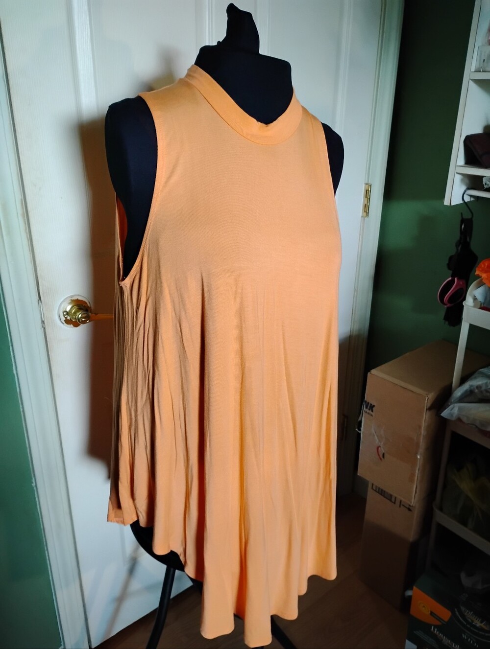 Orange sleeveless shirt, size XL